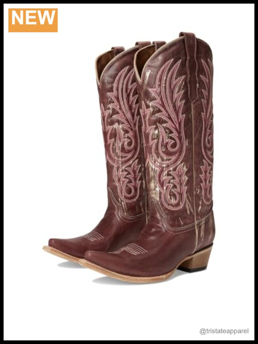 Corral Boots Women's Western Calf High Leather Snip Toe Boots Embroidery